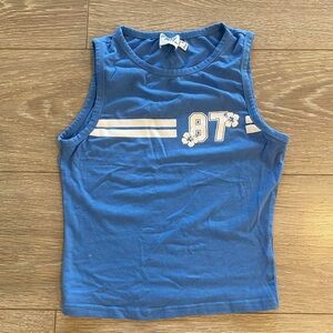 Princess Polly blue high neck tank top